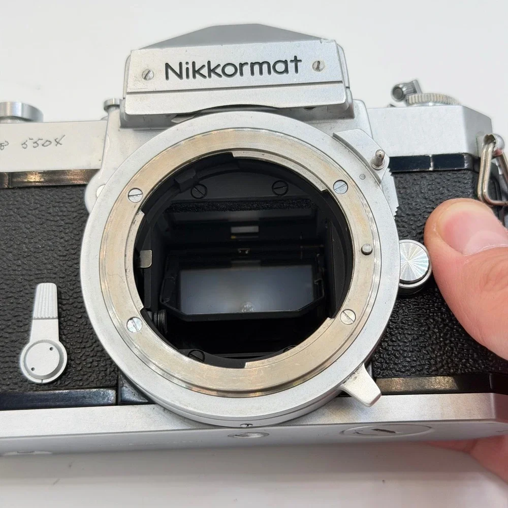 Nikkormat FTN 35mm SLR Film Camera Body Silver Nikon Tested New Light Seals GC